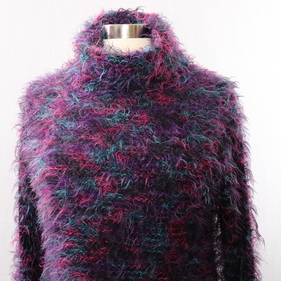 Vintage Carducci Italy Eyelash Sweater Womens M* Shaggy Artsy Colorful Knit - Picture 3 of 14